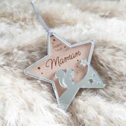 Personalized Christmas Bauble - Squirrel Star Baby's First - Personalized Ornament, Decoration - thumbnail 1