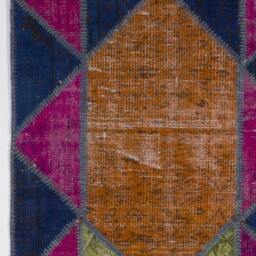2.9' X 10.66' Multicolor Handmade Turkish Patchwork Runner Rug, - 90 325 cm - thumbnail 4