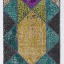 2.9' X 10.66' Multicolor Handmade Turkish Patchwork Runner Rug, - 90 325 cm - thumbnail 3