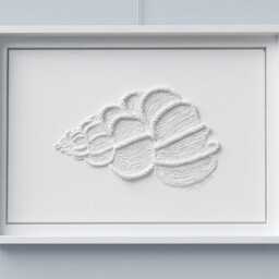 Textured Wentletrap Shell Minimalist String White Wall Art - Nautical Gifts Modern Organic Seashell - thumbnail 4