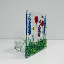 Wild Meadow Glass Tealight - Colourful Floral Design - thumbnail 2