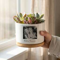 Personalized Photo Planter Pot, Custom Picture Plant Best Friend Gift, Bestie Forever Friendship - thumbnail 3
