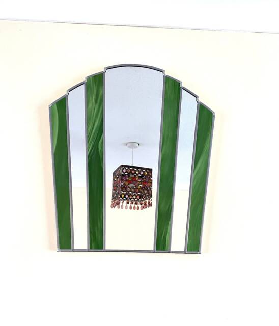 Art Deco Fan Mirror - Pistachio Green - image 1