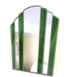 Art Deco Fan Mirror - Pistachio Green - thumbnail 2