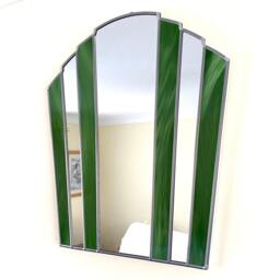 Art Deco Fan Mirror - Pistachio Green - thumbnail 3