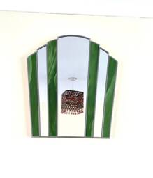 Art Deco Fan Mirror - Pistachio Green
