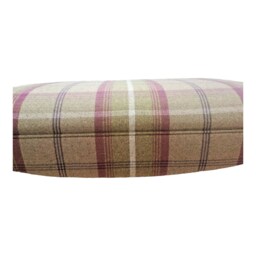 Extra Large Footstool - Balmoral Heather Tartan Fabric Dark Wood Legs - thumbnail 4