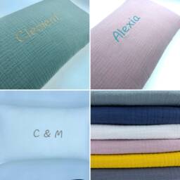 Embroidered First Name/Word Cotton Gauze Cushion With Removable Cover - thumbnail 3