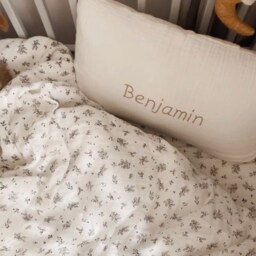 Embroidered First Name/Word Cotton Gauze Cushion With Removable Cover - thumbnail 2