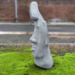 Concrete Moai Sculpture Stone Easter Island Head Figure Cement Statue Modern Yard Ornament Outdoor Decor Handcrafted Garden Lover Gift - thumbnail 3