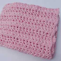Pink Crochet Baby Blanket Soft Acrylic Newborn Blanket - thumbnail 2
