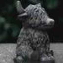 Sitting Highland Cow Statue Cement Scottish Sculpture Farmhouse Decoration Outdoor Cattle Ornament Stone Animal Figurine Gift - thumbnail 3