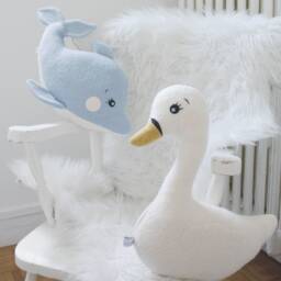 Swan Shaped Embroidered Cushion, Swanie - Creatures Of The Sea Collection Caro & Zolie - thumbnail 4
