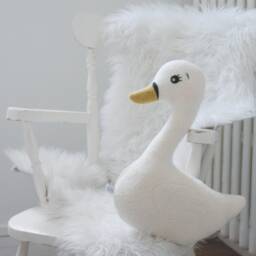 Swan Shaped Embroidered Cushion, Swanie - Creatures Of The Sea Collection Caro & Zolie - thumbnail 3