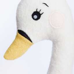 Swan Shaped Embroidered Cushion, Swanie - Creatures Of The Sea Collection Caro & Zolie - thumbnail 2