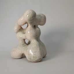 White Ceramic Abstract Sculpture Modern Minimalist Decor - thumbnail 2