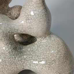 White Ceramic Abstract Sculpture Modern Minimalist Decor - thumbnail 4