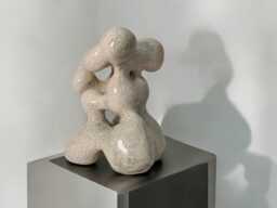 White Ceramic Abstract Sculpture Modern Minimalist Decor - thumbnail 1