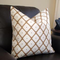 Souk Diamond Pillow Cover, Robert Allen Dwell Studio, Copper Brown Geometric, 18x18 - thumbnail 2