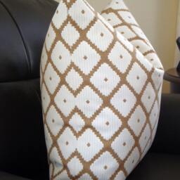 Souk Diamond Pillow Cover, Robert Allen Dwell Studio, Copper Brown Geometric, 18x18 - thumbnail 4