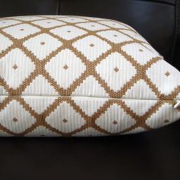 Souk Diamond Pillow Cover, Robert Allen Dwell Studio, Copper Brown Geometric, 18x18 - thumbnail 3