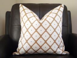 Souk Diamond Pillow Cover, Robert Allen Dwell Studio, Copper Brown Geometric, 18x18 - thumbnail 1