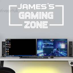 Personalised Gaming Zone Wall Sticker - Custom Gamer Name Decal Room Art Kids Bedroom Decor Vinyl Gzb - thumbnail 3
