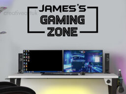 Personalised Gaming Zone Wall Sticker - Custom Gamer Name Decal Room Art Kids Bedroom Decor Vinyl Gzb - thumbnail 1