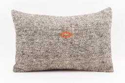 Handmade Turkish Kilim Lumbar Pillow Cover Wool Cushion - 16x24 - thumbnail 1