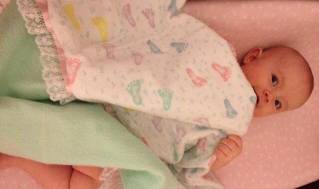 Double Sided Flannel Receiving Blankets With Trim, Burp Cloth & Bib To Match - image 1