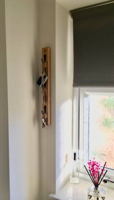 Handmade Oak Waxed Key Rail Slim Vertical Holder - image 1