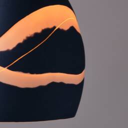 Ocean Blue Wave Porcelain Pendant & Wall Lamp - thumbnail 3