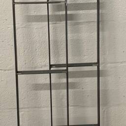 Frames Only Book Case - Shelving Unit Room Divider Bar Made From Flat Bar Steel - thumbnail 2