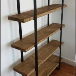 Frames Only Book Case - Shelving Unit Room Divider Bar Made From Flat Bar Steel - thumbnail 4