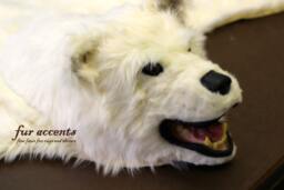 Faux Fur Bear Skin Rug With Head, Handmade Animal Friendly - thumbnail 1