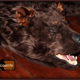 Faux Fur Bear Skin Rug With Head, Handmade Animal Friendly - thumbnail 3