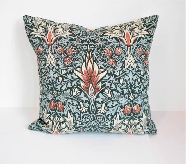 "Double Sided 18'' Snakesheadpillow Cover. Design William Morris, Linen Blend Fabric. For Cushion Size 45x45 cm - 18""x18" - image 1