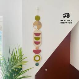 Geometric Plywood Wall Art - Modern Teal & Gold Decor - thumbnail 1