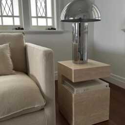 Rosso Levanto Stone Bedside Table With Storage Shelf - thumbnail 4