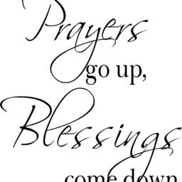 Prayers Go Up Blessings Come Down - Vinyl Wall Decal-Scripture - Christian Art - Home Decor - Staircase Wall - Church Housewarming Gift - thumbnail 2