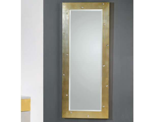 Modern Mirror With Silver Leaf Design Full Length Leaner Mirror Italian Entryway - Made in Italy Item # 9053 - image 1