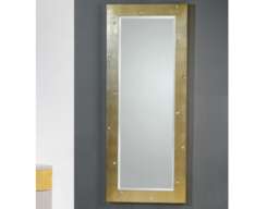 Modern Mirror With Silver Leaf Design Full Length Leaner Mirror Italian Entryway - Made in Italy Item # 9053 - thumbnail 1
