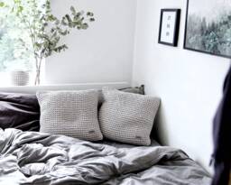 Chunky Knit Throw Pillow Eco-Friendly Cotton, Scandinavian Decor - thumbnail 1