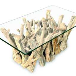 Driftwood Rectangle Coffee Table With 100x70cm Glass - thumbnail 3