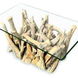 Driftwood Rectangle Coffee Table With 100x70cm Glass - thumbnail 4