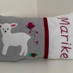 Personalized Pillow Lamb Butterfly Girl 40 X25 cm Purple Name Pillowbirth Giftgift For Baptism - thumbnail 3