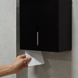 White Jumbo Toilet Paper Dispenser, Steel Modern Commercial Rolls Holder Lamarro - thumbnail 4