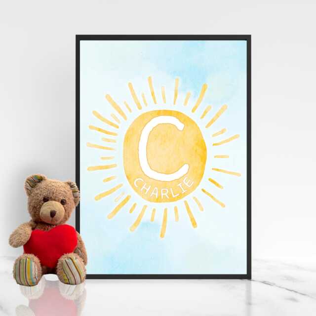 Personalised A4 Name Poster, Baby Wall Art, Simple Design, Minimalist Nursery Decor Print, New Gift - image 1