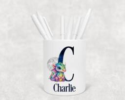 Personalised Rainbow Dragon Alphabet Pencil Pot, Ideal Gift, Birthday - thumbnail 1