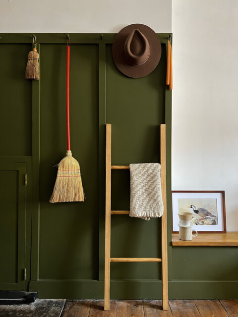 Rustic Wood Blanket Ladder - Towel Rack Folkhaus - image 1